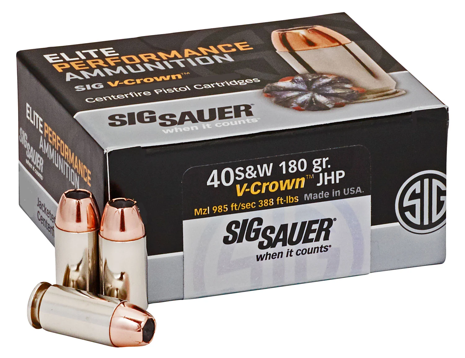 Sig Sauer .40 S&W 180gr V-CROWN – 50rd