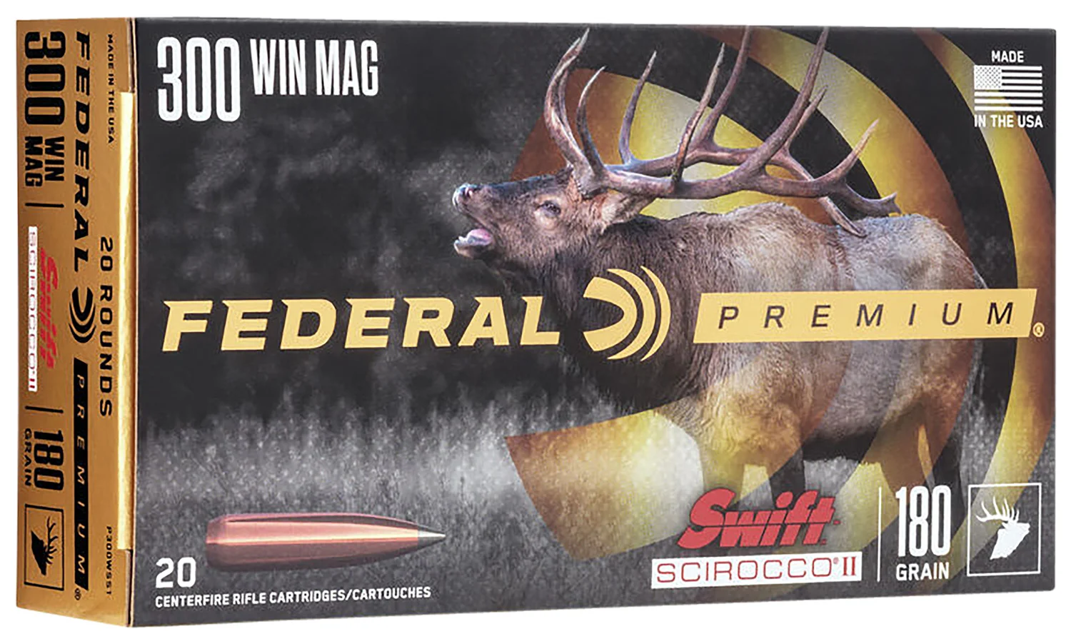 Federal .300 Win Mag 180gr BONDED Brass – 20rd