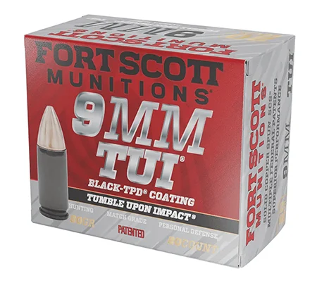 Fort Scott Munitions 9MM080SCVTPD Tumble Upon Impact (TUI) 9mm Luger 80 gr Solid Copper Spun 20 Per Box/ 25 Case *TPD-9 Coated