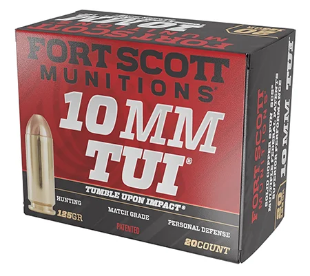 Fort Scott Munitions 10MM124SCV Tumble Upon Impact (TUI) 10mm Auto 125 gr Solid Copper Spun 20 Per Box/ 25 Case