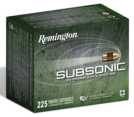 Remington .22 LR 40gr SUBSONIC Brass – 225rd
