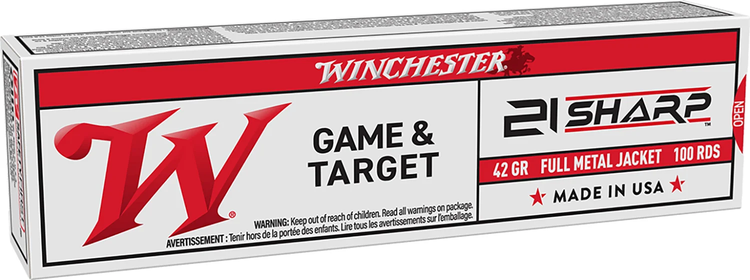 Winchester Ammo USA21 USA 21Sharp 42gr Full Metal Jacket 100 Per Box/20 Case
