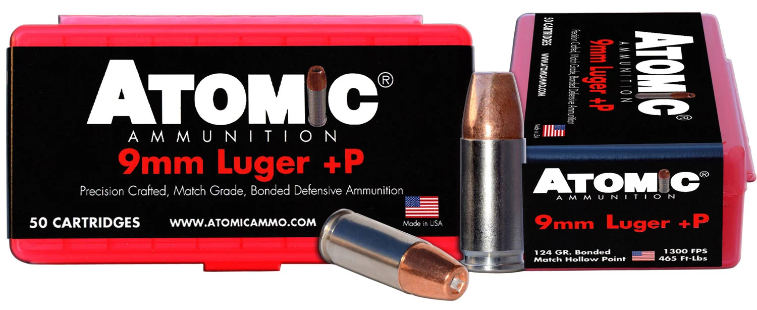 atomic 9mm Luger 124gr BONDED – 50rd