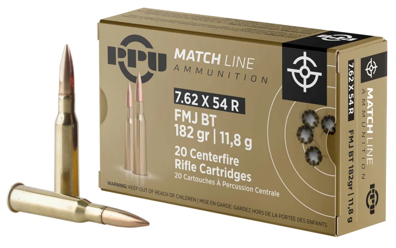 Prvi-Partizan 7.62x54R 182gr FMJ Brass – 20rd