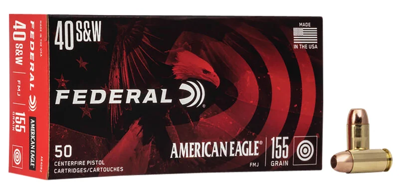 Federal .40 S&W 155gr FMJ Brass – 50rd