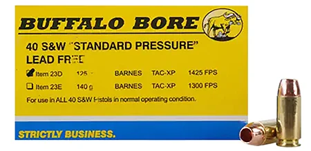 Buffalo-Bore .40 S&W 125gr JHP Brass – 20rd