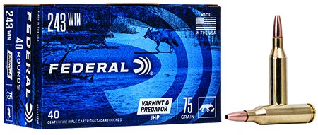Federal .243 Winchester 75gr Brass – 40rd