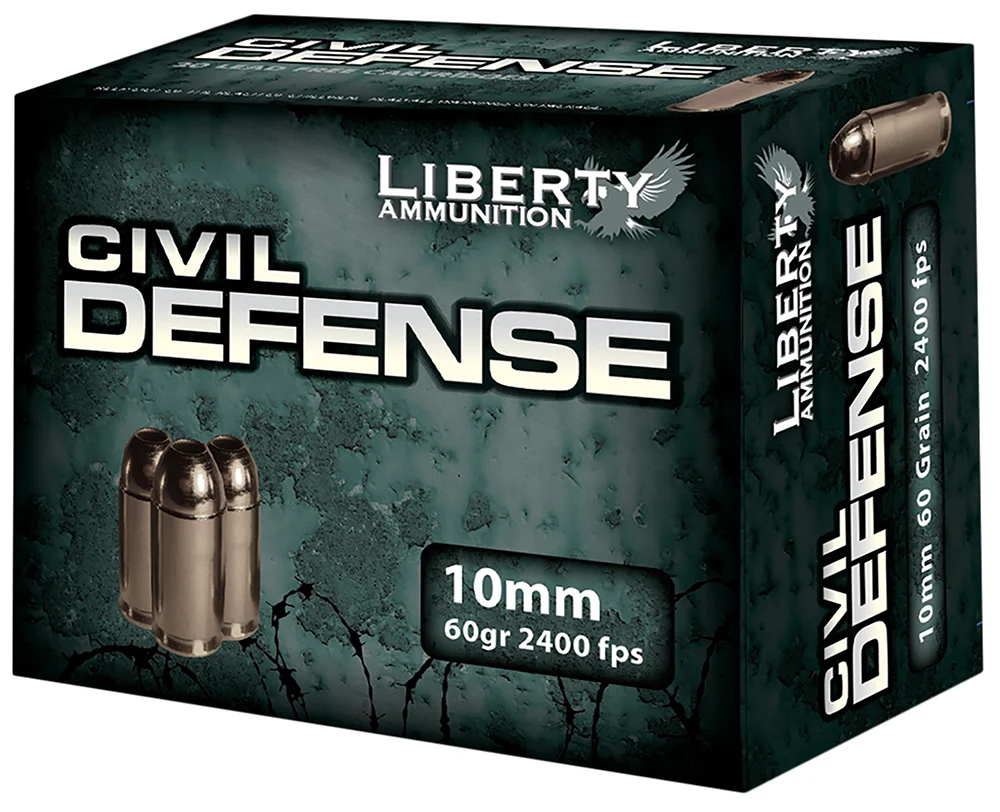 Liberty Ammunition 10mm Auto 60gr Nickel-Plated Brass – 20rd