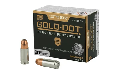 Springfield-Armory 9mm Luger 147gr GOLD DOT Nickel-Plated Brass – 20rd