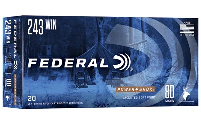 Federal .243 Winchester 80gr SP Brass – 20rd