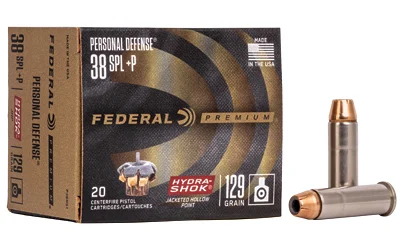 Federal .38 Special 129gr HYDRA-SHOK Nickel-Plated Brass – 20rd