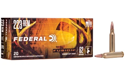Fusion .223 Remington 62gr JACKETED SOFT POINT Brass – 20rd