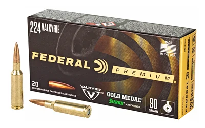 Federal .224 Valkyrie 90gr BTHP Brass – 20rd