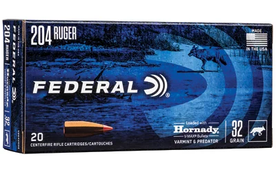 Federal .204 Ruger 32gr V-MAX Brass – 20rd
