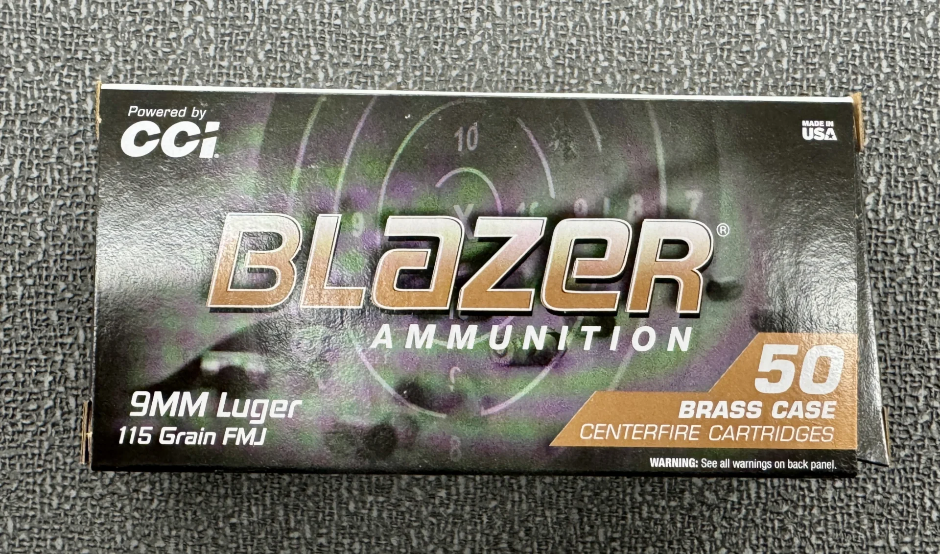 CCI Blazer Brass Handgun 9mmLuger 115gr Full Metal Jacket 50 Per Box IN STOCK