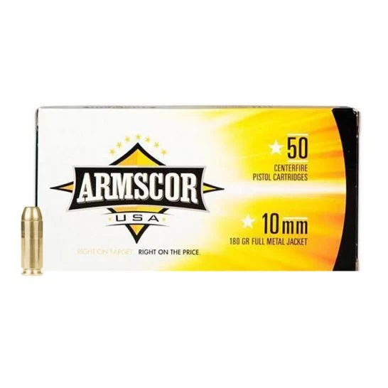 Armscor 10mm Auto 180gr FMJ Brass – 50rd